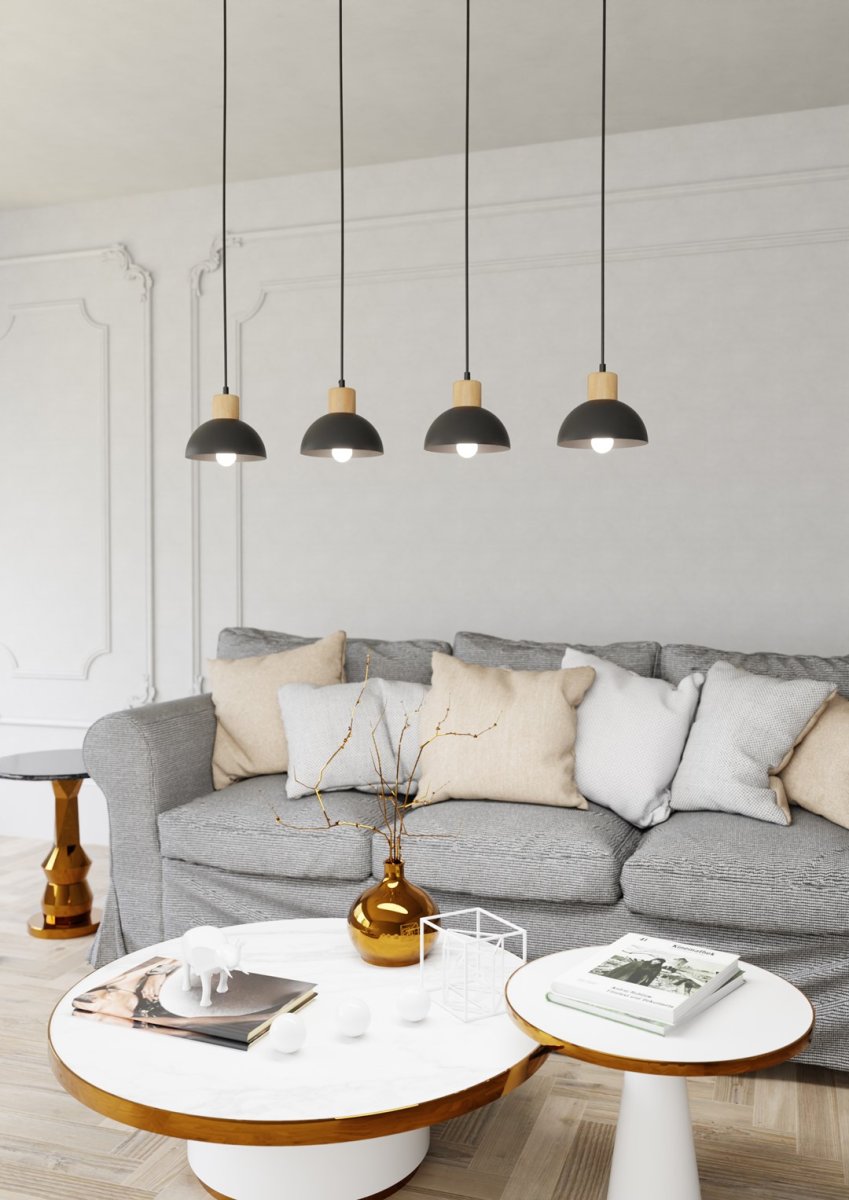 Seco 90cm Schwarz hängelampe Von Emibig Lighting - Die Deckenleuchte Seco f&auml;ngt die Essenz des skandinavischen Stils ein &ndash; wo einfache Form auf nat&uuml;rliche Elemente trifft.