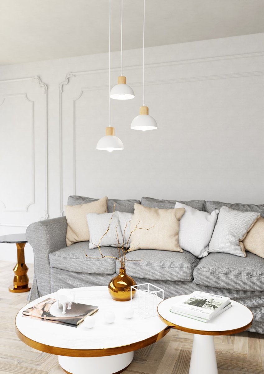 Seco Ø30 Weiß hängelampe Von Emibig Lighting - Die Deckenleuchte Seco f&auml;ngt die Essenz des skandinavischen Stils ein &ndash; wo einfache Form auf nat&uuml;rliche Elemente trifft.