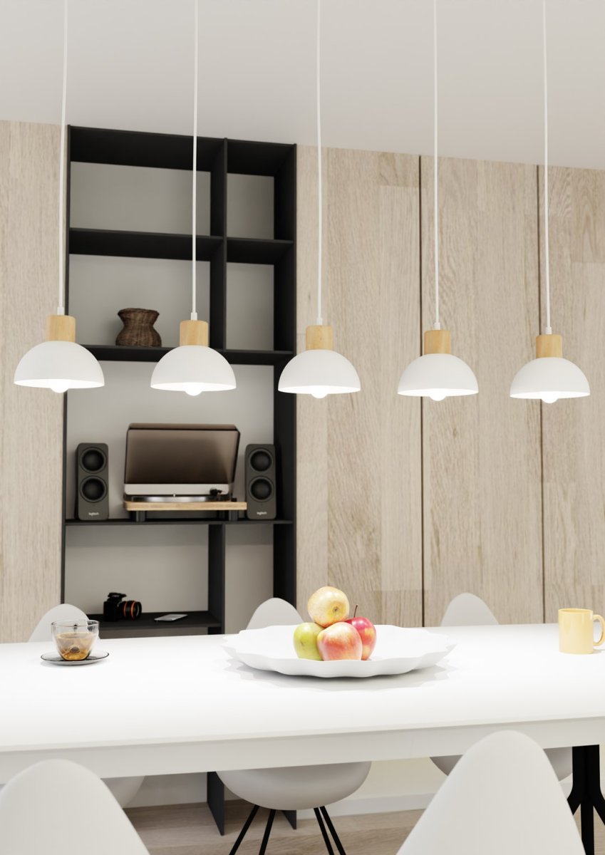 Seco 116cm Weiß hängelampe Von Emibig Lighting - Die Deckenleuchte Seco f&auml;ngt die Essenz des skandinavischen Stils ein &ndash; wo einfache Form auf nat&uuml;rliche Elemente trifft.