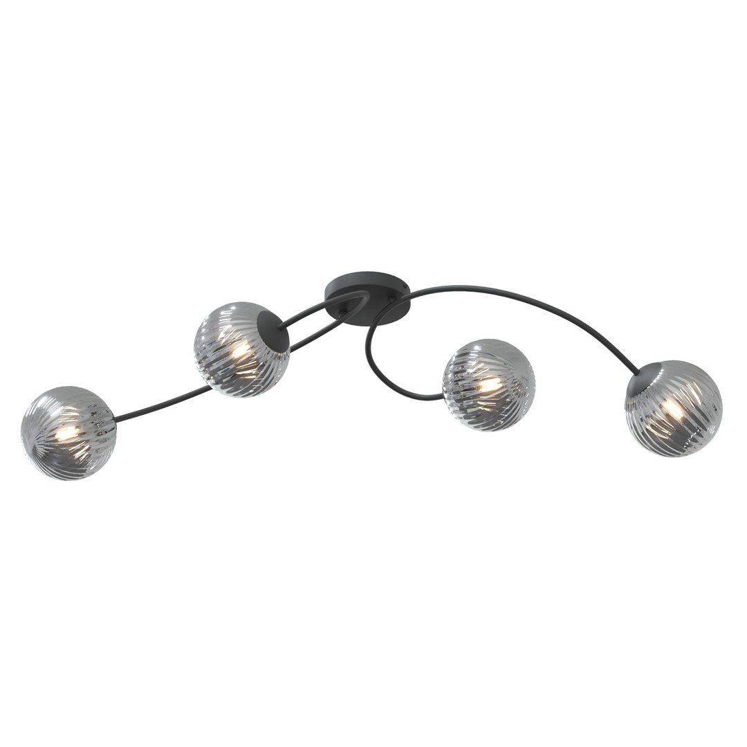Vibra 110cm Rauchfarben deckenleuchte Von Emibig Lighting - Die Rauchglasschirme verbreiten ein weiches und diffuses Licht, das dem Raum Leichtigkeit und ein modernes Flair verleiht.