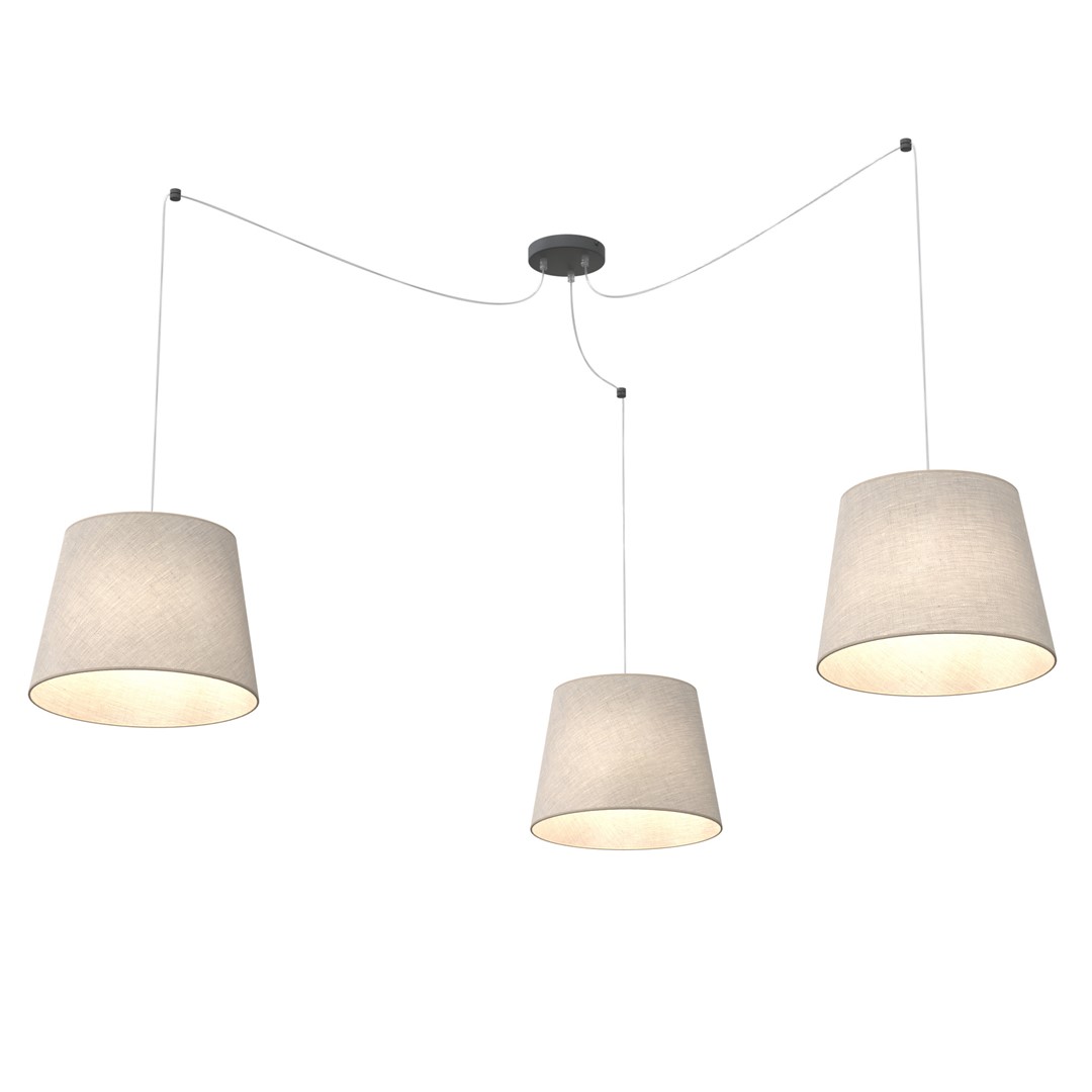 Ascot 3xØ38 Beige hängelampe Von Emibig Lighting - Perfekt f&uuml;r Wohnzimmer, Essbereiche oder K&uuml;chen &ndash; Ascot f&uuml;gt sich problemlos in verschiedene Einrichtungsstile ein und verleiht ihnen einen stilvollen Charakter.