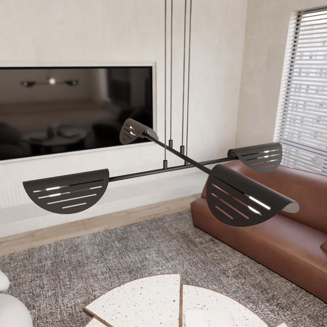 Saber 104cm Schwarz hängelampe Von Emibig Lighting - Die minimalistische Form und die sorgf&auml;ltig gestalteten Details machen es zu einer perfekten Erg&auml;nzung f&uuml;r ein modernes Interieur.