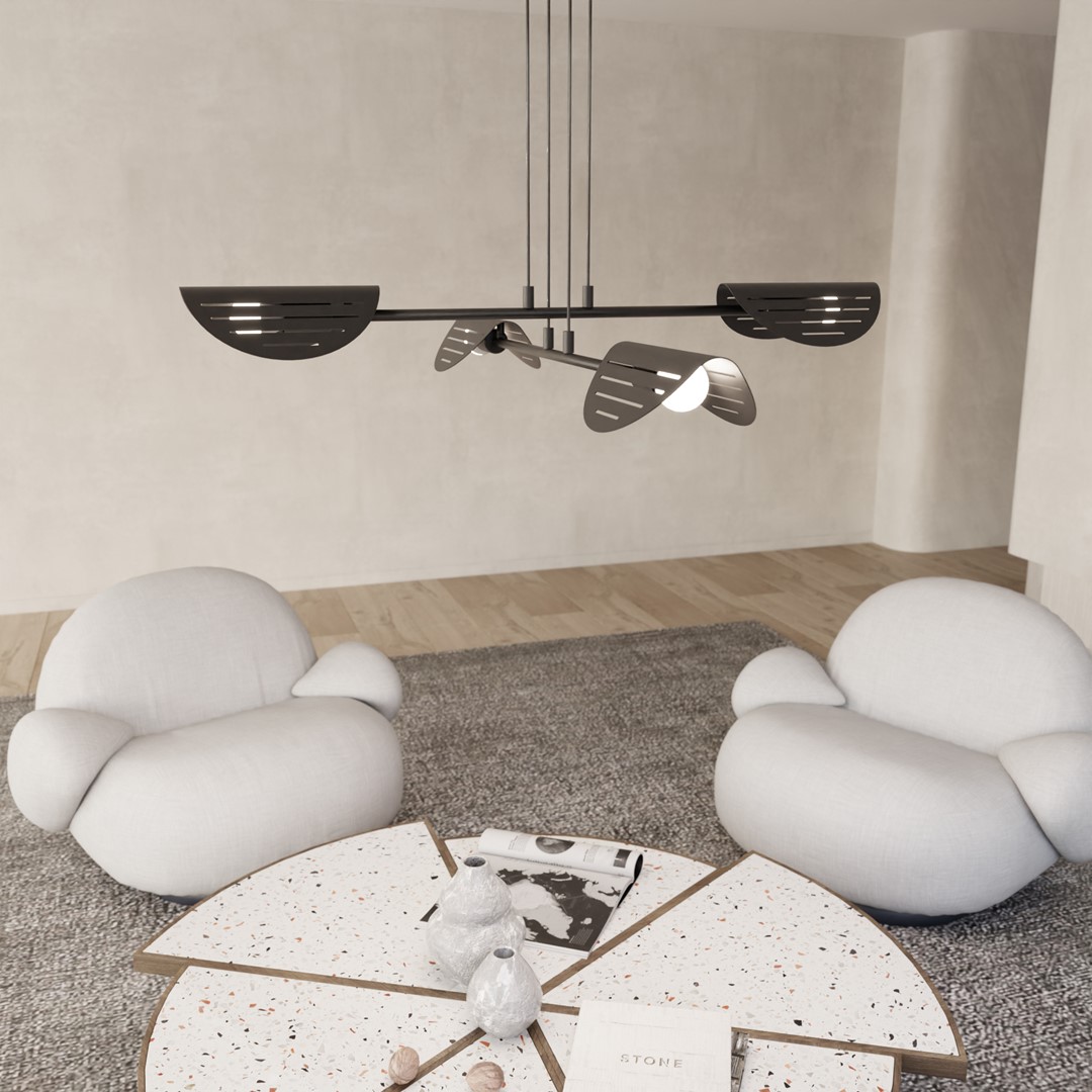 Saber 104cm Schwarz hängelampe Von Emibig Lighting - Die minimalistische Form und die sorgf&auml;ltig gestalteten Details machen es zu einer perfekten Erg&auml;nzung f&uuml;r ein modernes Interieur.