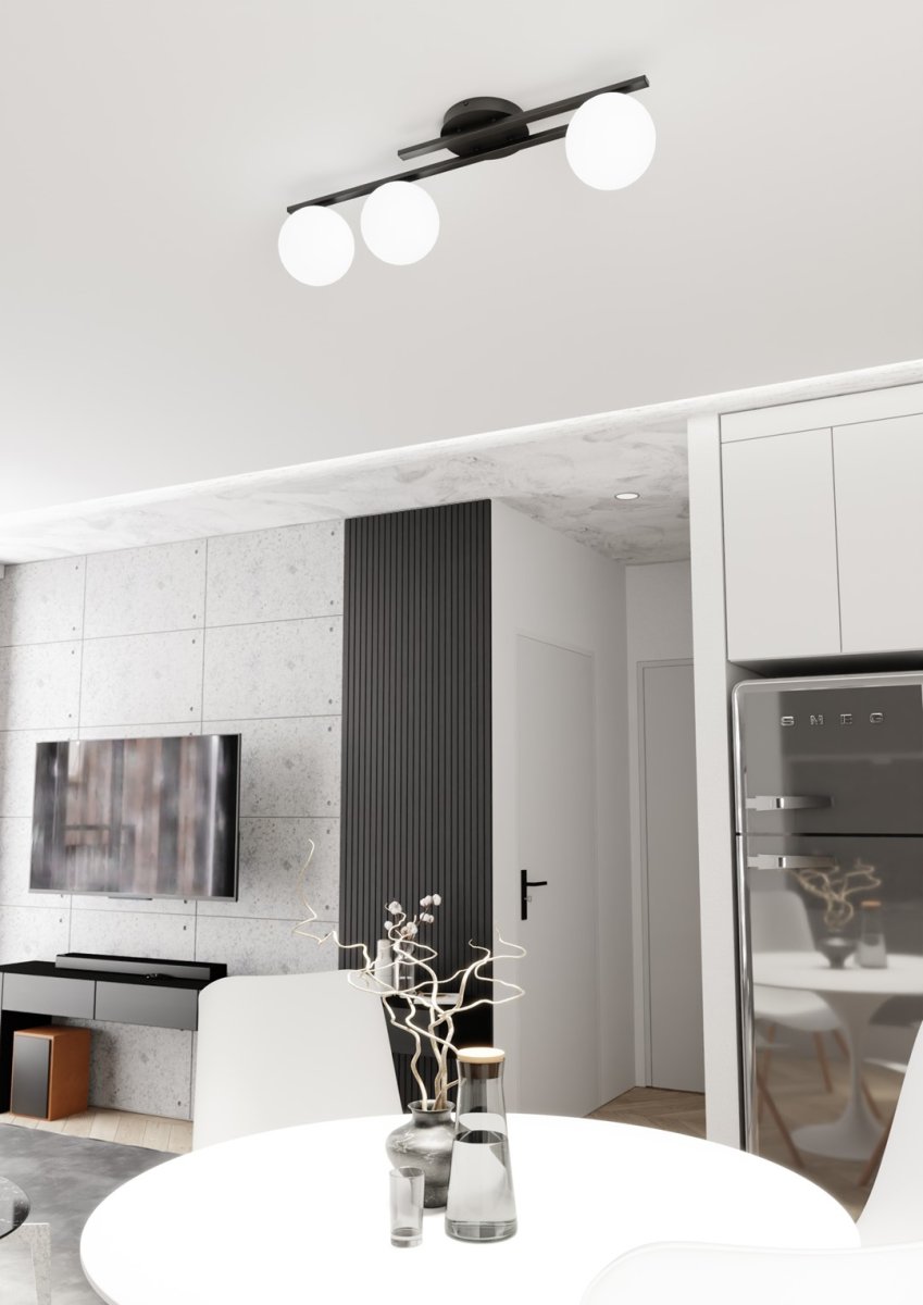 Kairo 74cm Schwarz und Weiß deckenleuchte Von Emibig Lighting - Das minimalistische Design passt perfekt in jedes Zuhause und jeden Stil.