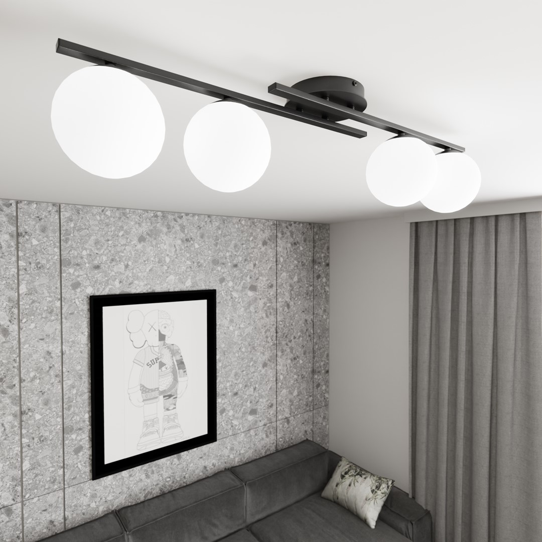 Kairo 87cm Schwarz deckenleuchte Von Emibig Lighting - Das minimalistische Design passt perfekt in jedes Zuhause und jeden Stil.