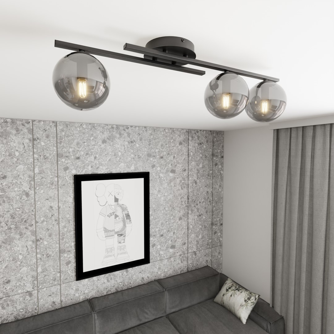 Kairo 74cm Schwarz/Rauchig deckenleuchte Von Emibig Lighting - 