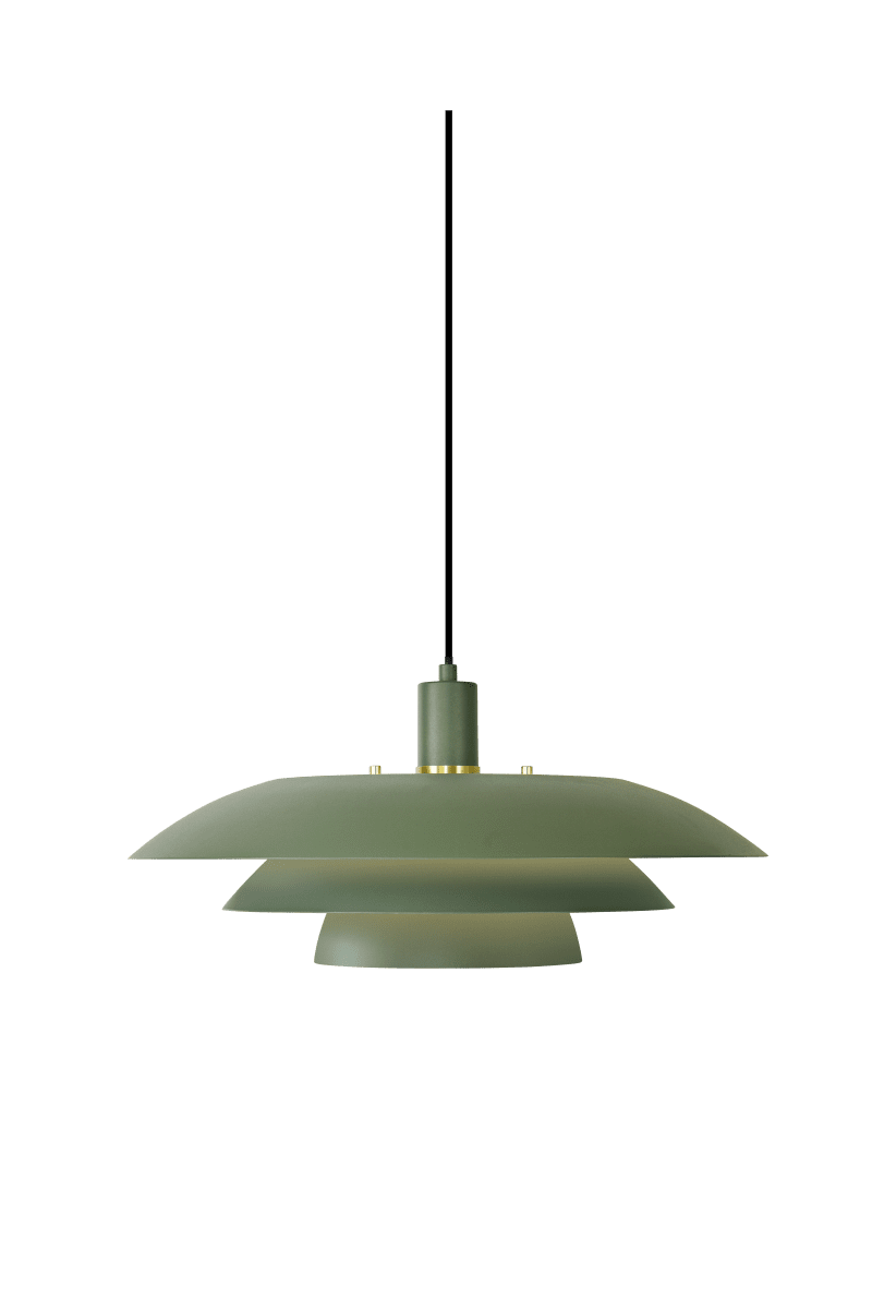 Epsilon Ø45 Grün hängelampe Von Aneta Lighting - Utbytbara detaljer i krom och matt m&auml;ssing ing&aring;r f&ouml;r ditt eget val.