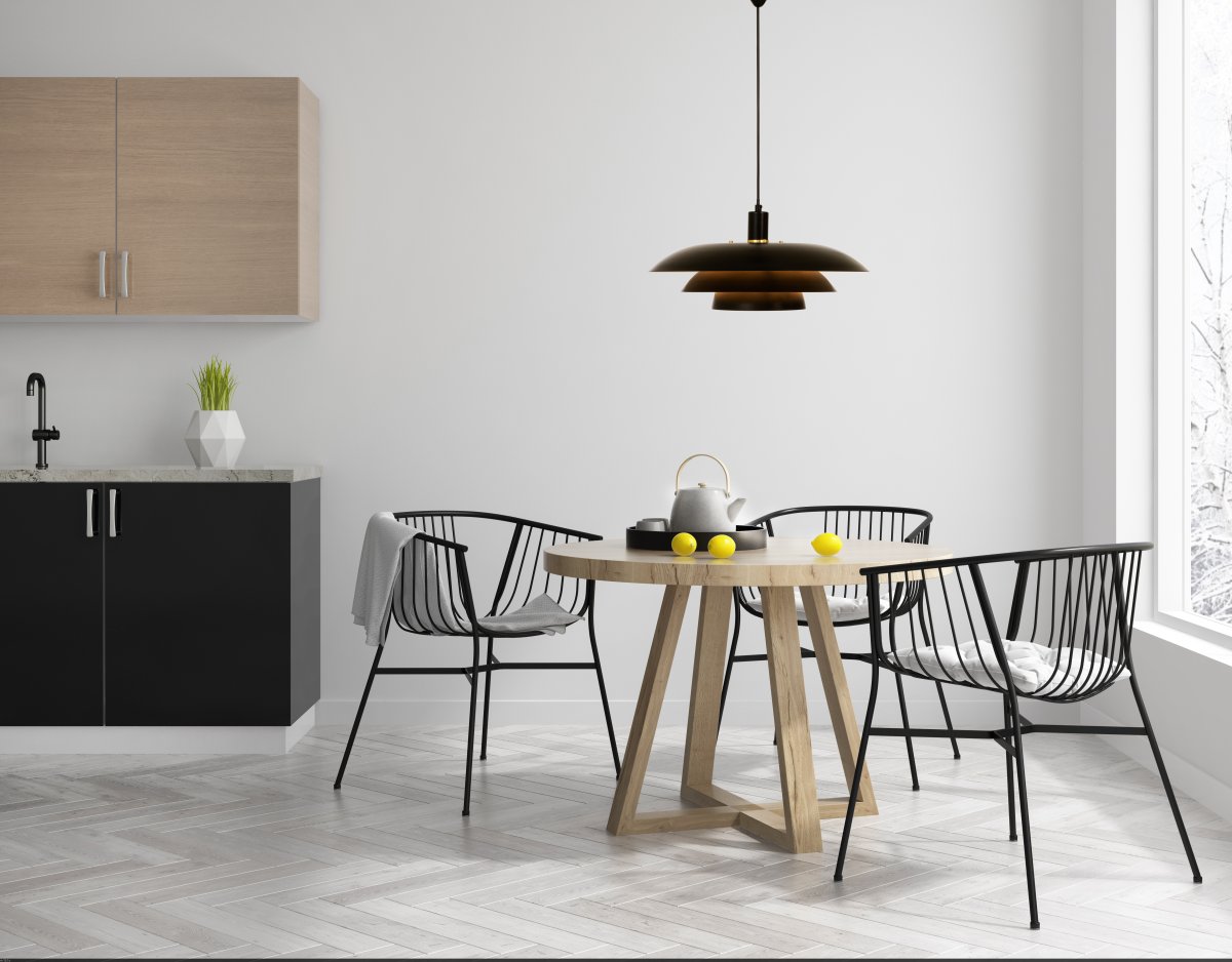 Epsilon Ø45 Schwarz hängelampe Von Aneta Lighting - EPISLON klassische K&uuml;chenpendelleuchte aus schwarz lackiertem Metall.