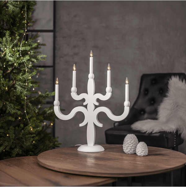 Canna Weiß Von Star Trading - Der Kerzenständer spendet ein angenehmes Licht und schafft eine behagliche Atmosphäre.