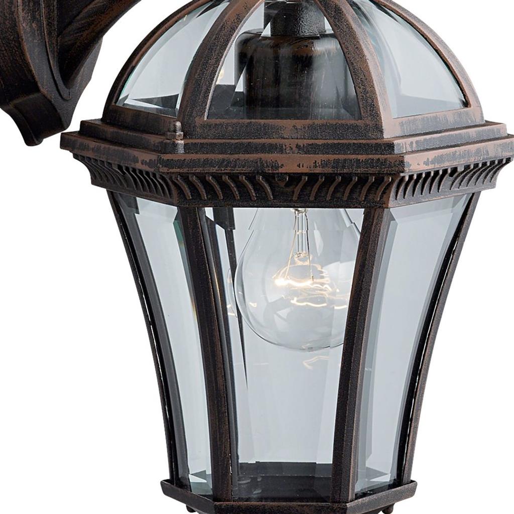 Capri Braun außenlampe Von Searchlight - Es besteht aus Aluminium und klarem Glas und ist sowohl langlebig als auch stilvoll – Perfekt zum Beleuchten des Eingangs, der Veranda oder des Gartens.