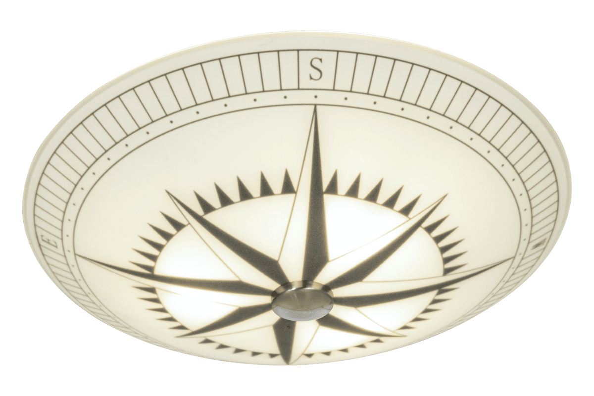 Zoombild von Kompass Ø50 Weiß deckenleuchte Von Aneta Lighting - Deckenleuchte Kompass mit schalenf&ouml;rmigem Musterglas und Metalldetails.