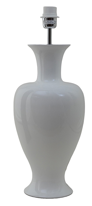 Mindy 50cm Vit lampenfuß Von Hallbergs - Denna eleganta lampfot i keramik har en mjuk, klassisk form och blank vit finish som ger ett varmt och stilrent uttryck.