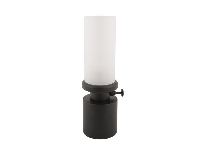 Camp LED 30cm Schwarz tragbare Von Leitmotiv - Die Lampe ist über einen praktischen Drehknopf dimmbar und wird mit dem mitgelieferten USB-C-Kabel aufgeladen.