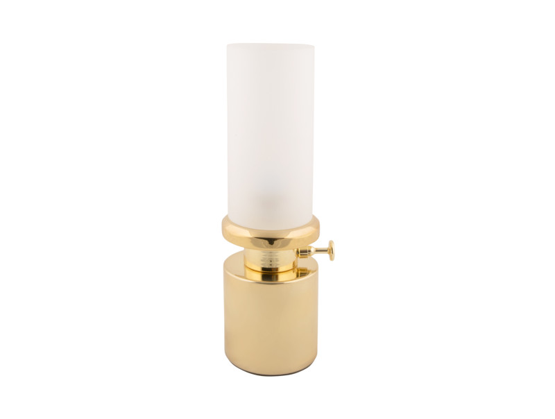 Camp LED 30cm Gold tragbare Von Leitmotiv - Die Lampe ist über einen praktischen Drehknopf dimmbar und wird mit dem mitgelieferten USB-C-Kabel aufgeladen.