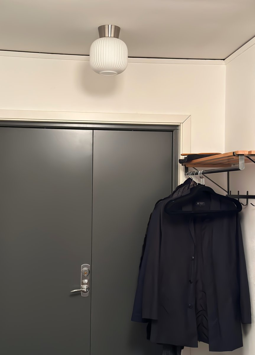 Vanja Ø20 Stahl/Weiß deckenleuchte Von Aneta Lighting - Die Deckenleuchte Vanja ist klein und stilvoll und eignet sich perfekt für kleinere Räume wie Flure, Küchen oder Schlafzimmer.