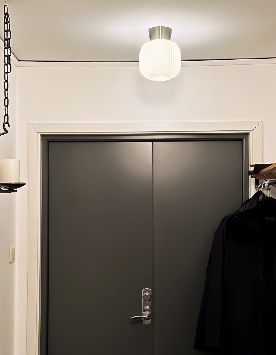 Vanja Ø20 Stahl/Weiß deckenleuchte Von Aneta Lighting - Die Deckenleuchte Vanja ist klein und stilvoll und eignet sich perfekt für kleinere Räume wie Flure, Küchen oder Schlafzimmer.