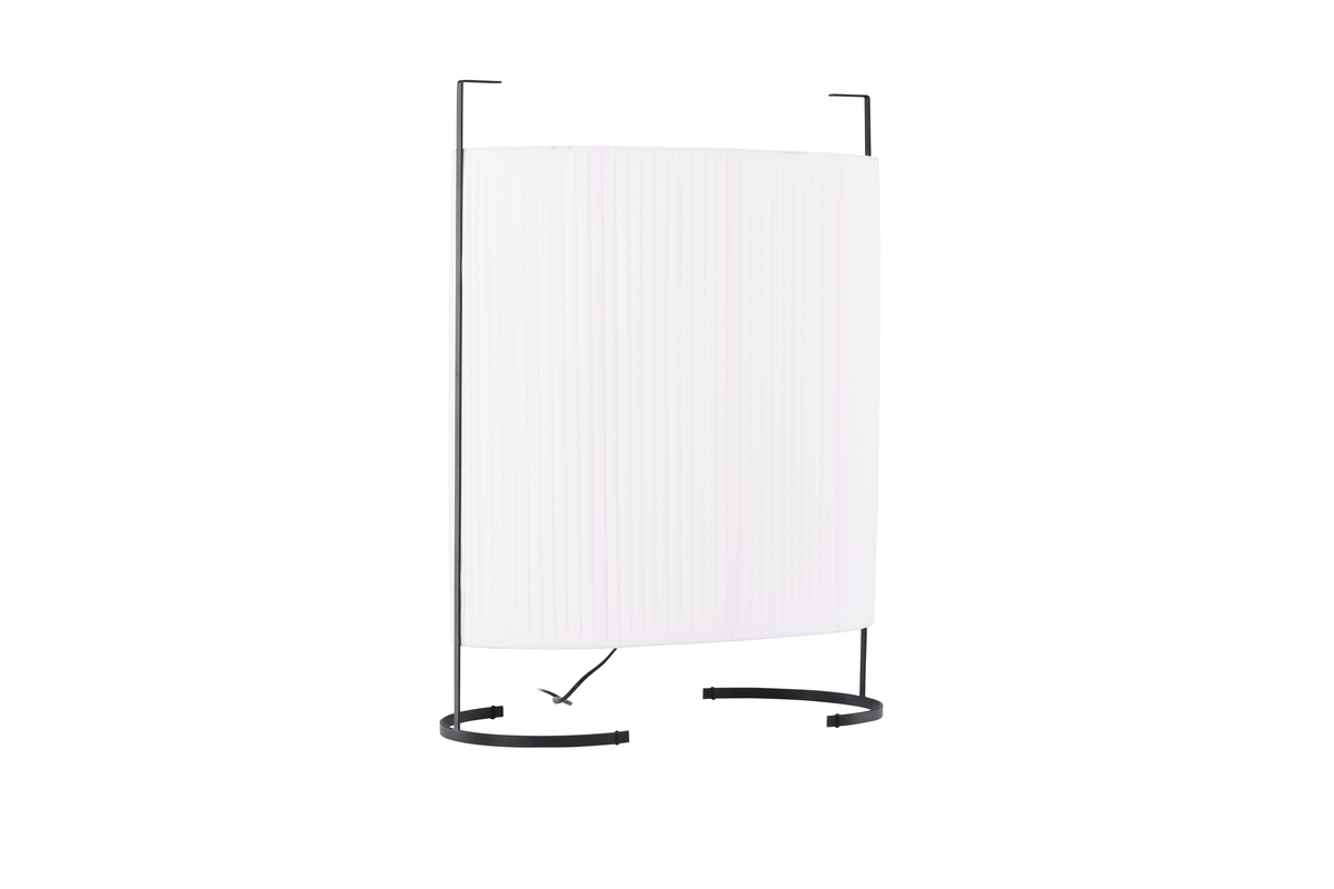 Rennes Cremefarben stehlampe Von Venture Design - Der Lampenschirm besteht aus cremefarbenem Leinen und hat ein feines Streifenmuster.