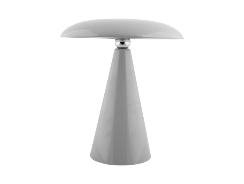 Phoebe LED 26cm Grau tragbare Von Leitmotiv - Die Leuchte ist über die Touch-Taste auf dem Bildschirm in drei Stufen dimmbar und bietet nach vollständiger Aufladung bis zu 8 Stunden Licht.