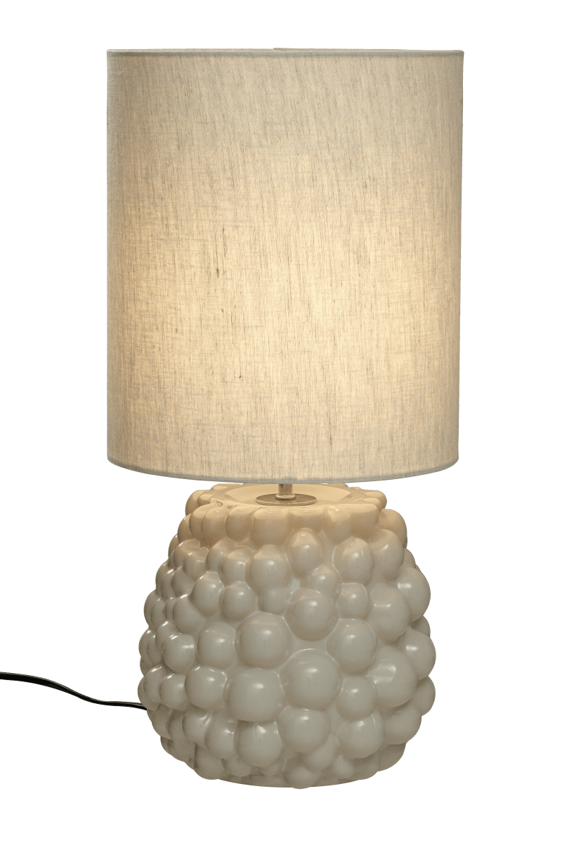 Bubbles 48cm Naturweiß tischlampe Von Aneta Lighting - Mit Textilschirm, der f&uuml;r ein sanftes und angenehmes Licht sorgt.