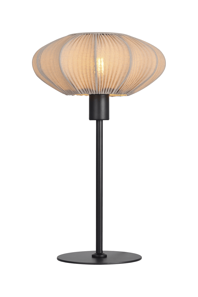 Mamsell 37cm Schwarz tischlampe Von Aneta Lighting - Die Tischleuchte Mamsell ist mit fein plissiertem Stretchstoff bespannt, der für ein angenehmes, leicht gedämpftes Licht sorgt.