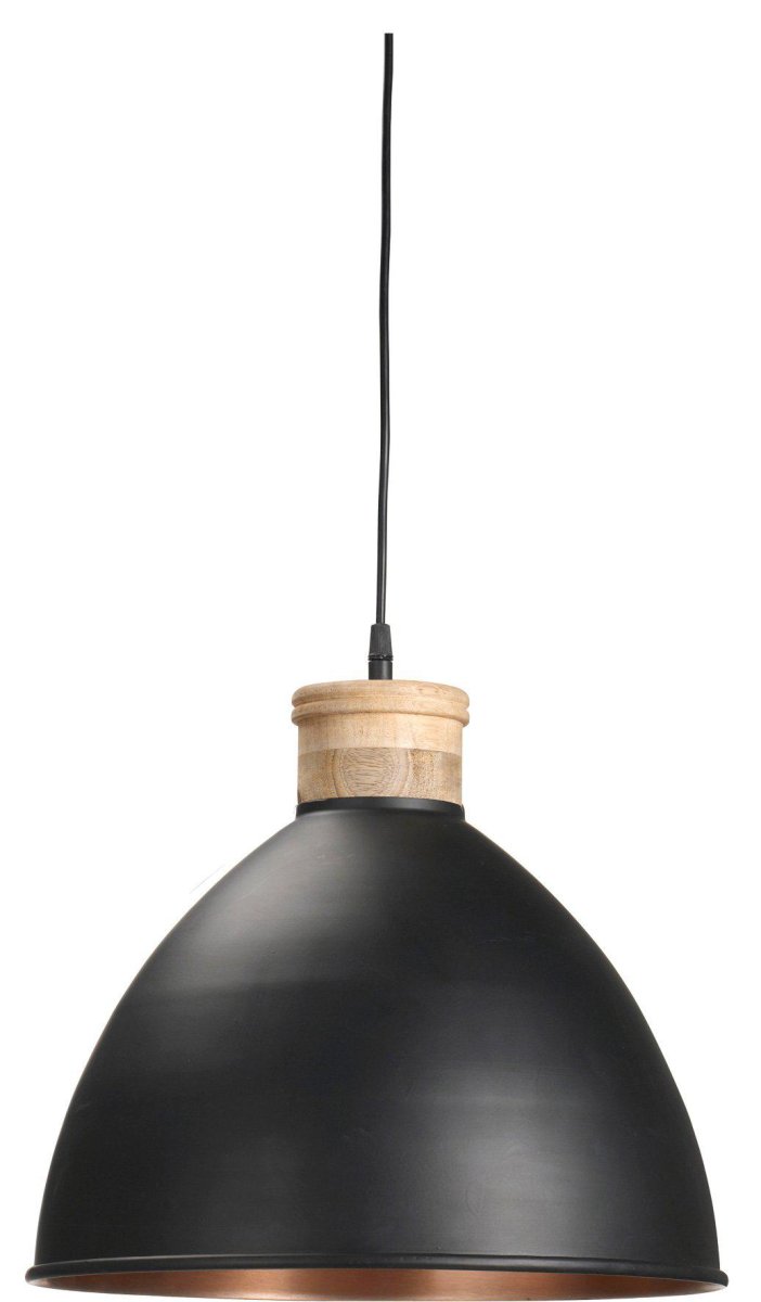 Roseville Ø42 Schwarz hängelampe Von PR Home - Die Leuchte ist aus Metall gefertigt und mit dekorativen Details in Holzoptik versehen, die eine warme und harmonische Atmosphäre schaffen.