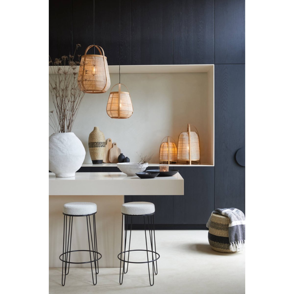 Jacinto 42cm Natur tischlampe Von Light & Living - Schaffen Sie eine warme und harmonische Atmosphäre mit Jacinto, einer stilvollen Lampe aus Bambus und Leinen.