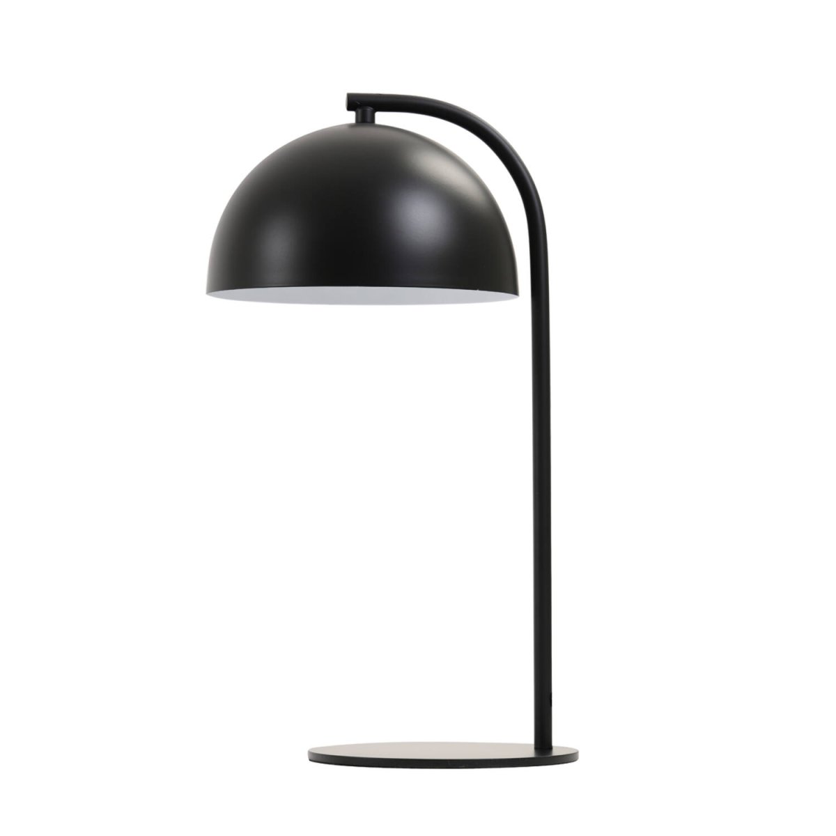 Mette 43cm Schwarz tischlampe Von Light & Living - Mette ist eine elegante Tischlampe aus mattschwarzem Metall mit weißer Innenseite.