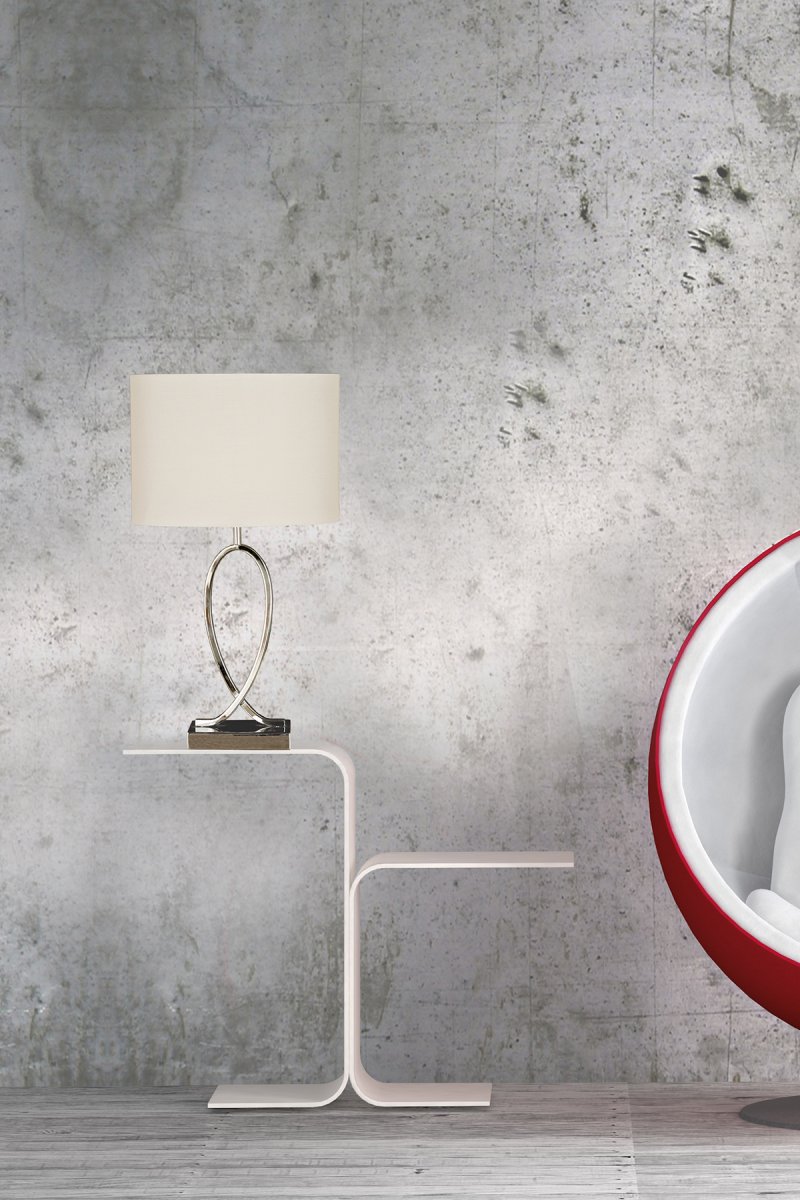 Posh 54cm Chrom tischlampe Von Aneta Lighting - Metall f&uuml;r die Lampe und Textil im mitgelieferten Schirm.