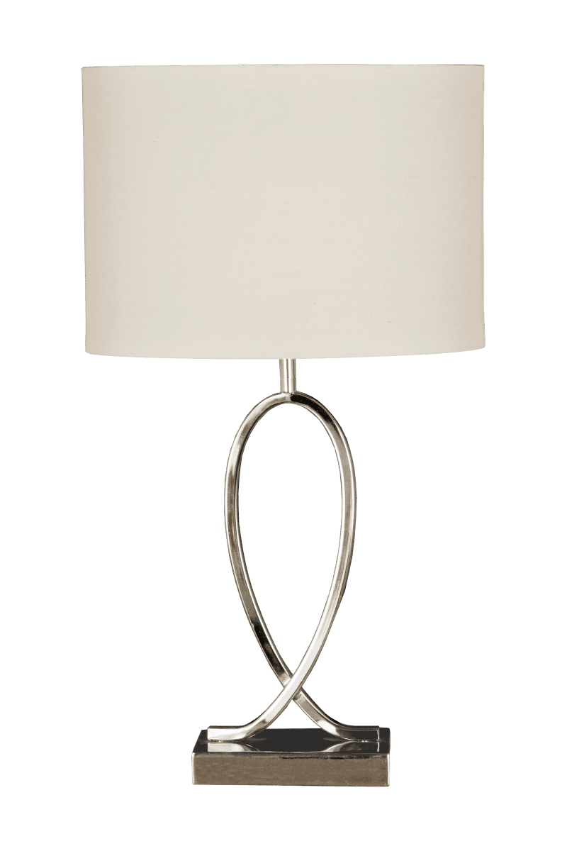Posh 54cm Chrom tischlampe Von Aneta Lighting - Metall f&uuml;r die Lampe und Textil im mitgelieferten Schirm.