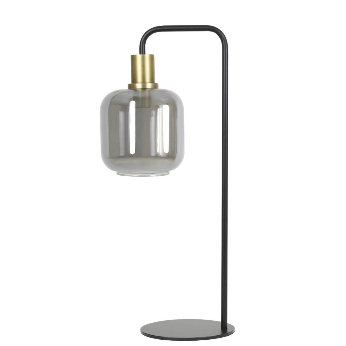 Lekar 58cm Schwarz tischlampe Von Light & Living - Das getönte Glas erzeugt eine weiche und warme Lichtverteilung, perfekt für ein stilvolles und elegantes Interieur.