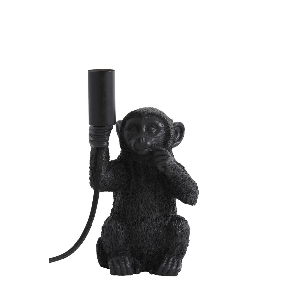 Monkey 23cm Schwarz tischlampe Von Light & Living - Der detailreiche Affe in schwarzer Ausführung hält die Glühbirne und sorgt für eine verspielte und dennoch stilvolle Beleuchtung.