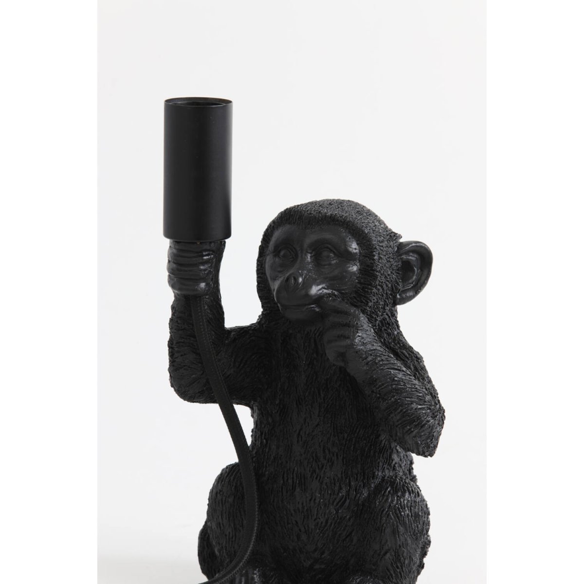 Monkey 23cm Schwarz tischlampe Von Light & Living - Der detailreiche Affe in schwarzer Ausführung hält die Glühbirne und sorgt für eine verspielte und dennoch stilvolle Beleuchtung.