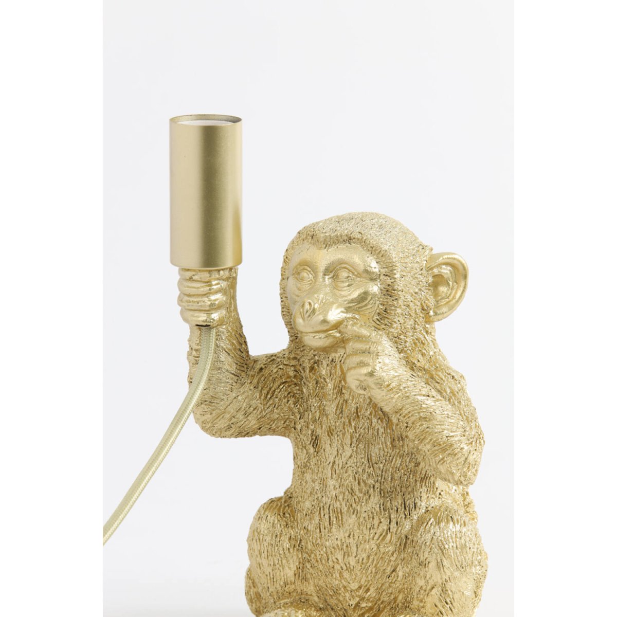 Monkey 23cm Gold tischlampe Von Light & Living - Der detailreiche Affe in Goldoptik hält die Glühbirne und sorgt für eine verspielte und zugleich elegante Beleuchtung.