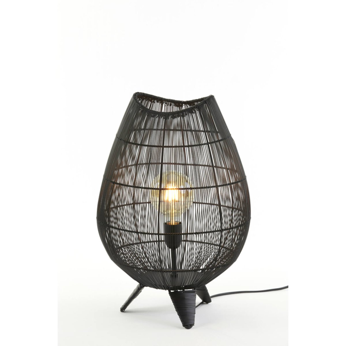 Yumi 47cm Schwarz tischlampe Von Light & Living - Wird mit Kabel, Netzschalter und Stecker geliefert.