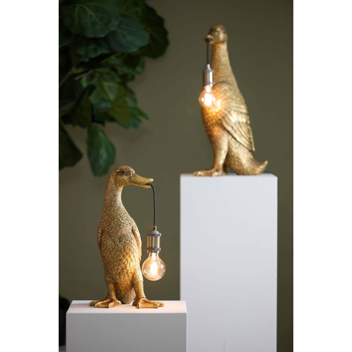 Duck 48cm Antikes Gold tischlampe Von Light & Living - Lassen Sie Duck zu einem charmanten Blickfang in Ihrem Zuhause werden!
