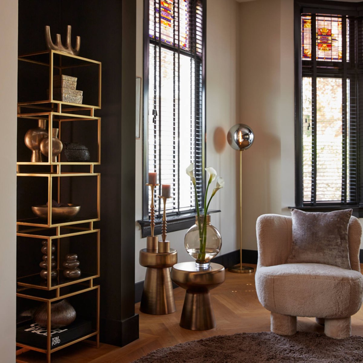 Medina Gold/Rauch stehlampe Von Light & Living - 