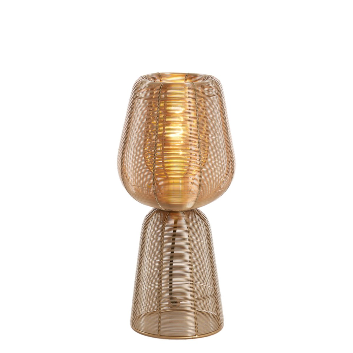 Aboso 42cm Gold tischlampe Von Light & Living - Ihre einzigartige Form verleiht ein modernes und elegantes Ambiente und eignet sich perfekt für die Inneneinrichtung sowohl im industriellen als auch im rustikalen Stil.