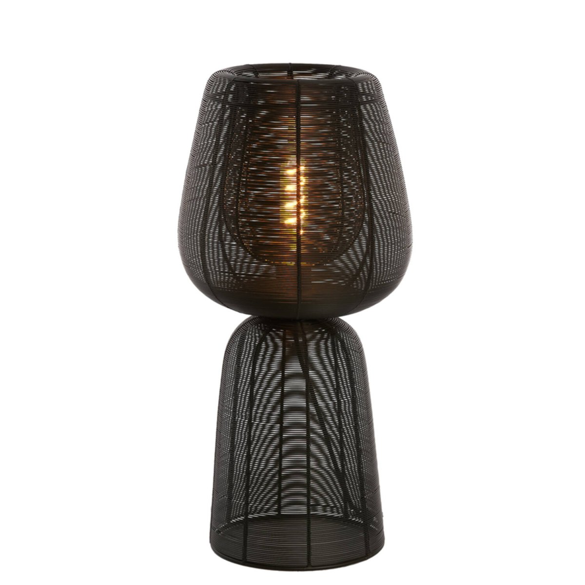 Aboso 54cm Schwarz tischlampe Von Light & Living - Ihre einzigartige Form verleiht ihr ein modernes und elegantes Flair und passt perfekt in jedes Interieur im industriellen und skandinavischen Stil.