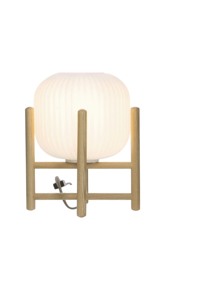 Vinda 30cm Holz tischlampe Von Aneta Lighting - in der Lampe und Glas im Schirm.