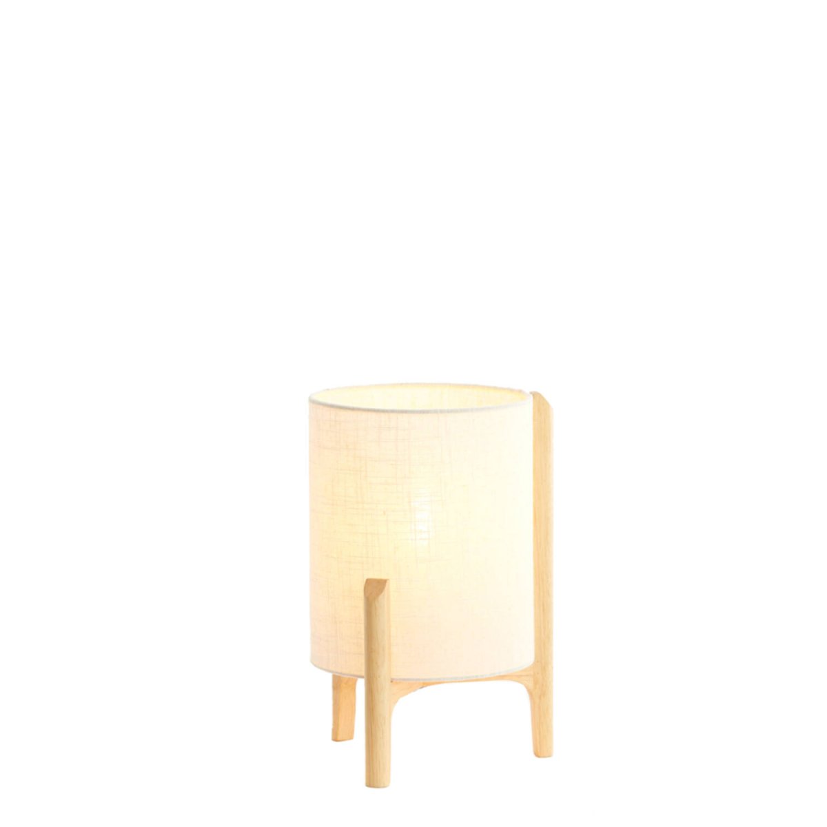 Litto 33cm Weiß tischlampe Von Light & Living - Die Kombination aus warmen Holzt&ouml;nen und dem hellen Leinenstoff verleiht der Leuchte eine harmonische und ruhige Ausstrahlung, die sich perfekt in moderne wie auch klassische Wohnr&auml;ume einf&uuml;gt.