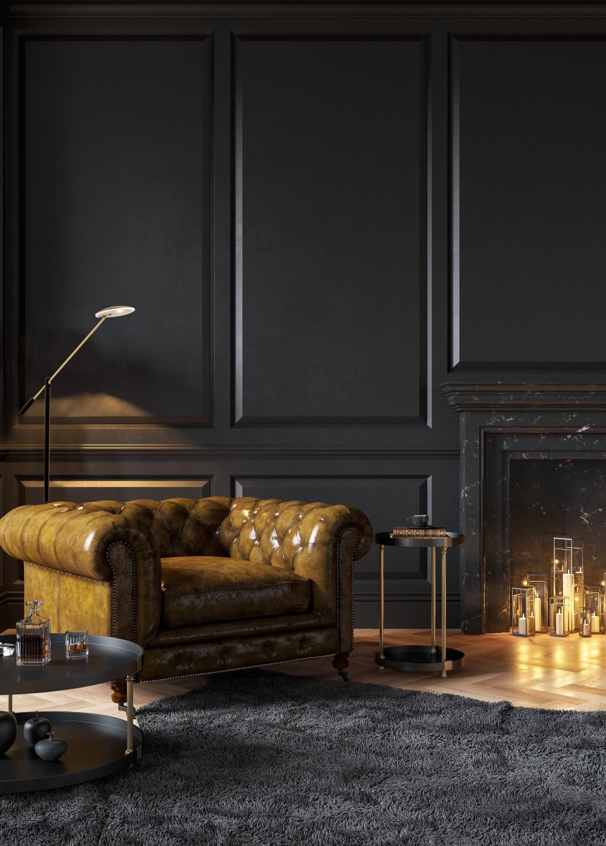 Cadiz Schwarz stehlampe Von Aneta Lighting - Dies ist die Lampe für alle, die viel Licht zum Handarbeiten oder eine gute Leselampe benötigen.