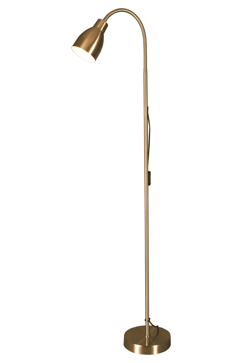 Sarek Antikes Messing stehlampe Von Aneta Lighting - Sarek ist eine elegante Stehleuchte aus Anti-Messing mit einem Flexarm zur einfachen Ausrichtung des Lichts.
