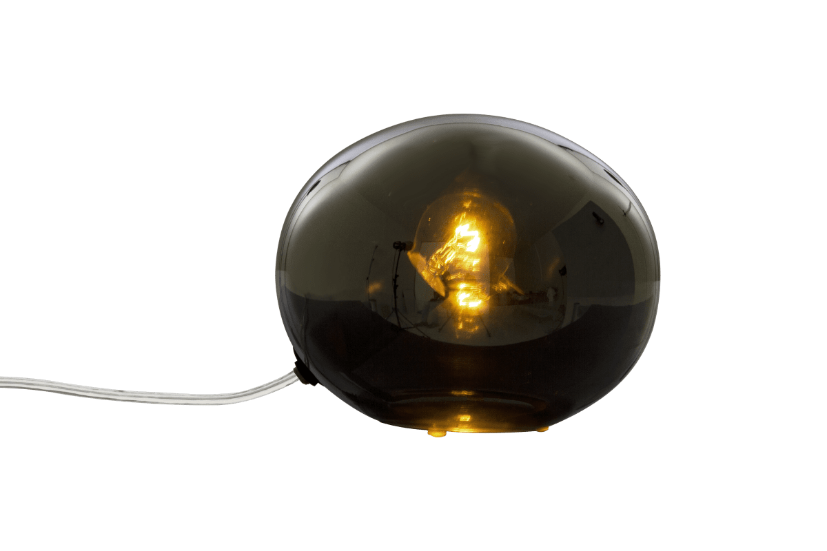 Globus 14cm Rauchfarben tischlampe Von Aneta Lighting - Globus-Tischleuchte aus Rauchglas mit einer Lichtquelle im Inneren der Glaskugel, die f&uuml;r dekoratives und gem&uuml;tliches Licht sorgt.