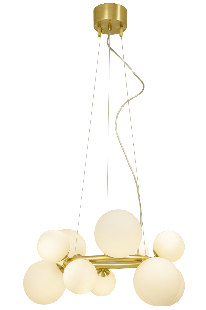 Molekyl Ø50 Mattes Messing hängelampe Von Aneta Lighting - Sein modernes und einzigartiges Design in Kombination mit hochwertigen Materialien macht es zur idealen Wahl für designbewusste Menschen – eine Lampe, die sowohl die Stimmung verbessert als auch ein Stil-Statement darstellt.