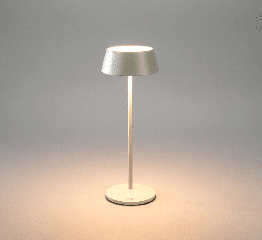 Menton 30cm Grau tragbare Von Konstsmide - Die Lampe ist mit einem Touch-Dimmer ausgestattet, mit dem sich Helligkeit und Farbtemperatur von warmgelbem Licht bis hin zu warmweißem Licht einstellen lassen.