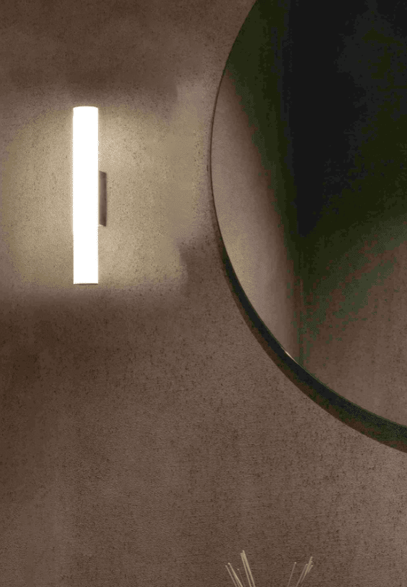 Volga Schwarz badezimmerlampe Von Faro Barcelona - Diese Version mit 5 W bietet eine effiziente und langlebige Lichtquelle, die modernes Design mit praktischer Funktionalit&auml;t f&uuml;r feuchte Umgebungen kombiniert.