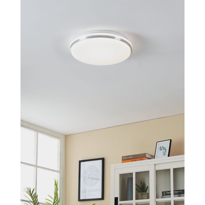 Pinetto Ø34 Chrom badezimmerlampe Von Eglo - Pinetto Plafond ist eine zeitlose und stilvolle Lampe mit Chromdetails, die zu jedem Einrichtungsstil passt.