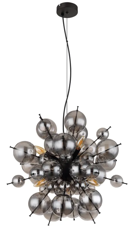 Udo Ø55 Rauchfarben hängelampe Von Globo Lighting - Dess unika design imponerar med en rund form d&auml;r eleganta metallst&auml;nger sammanl&auml;nkas med dekorativa kulor i olika storlekar.
