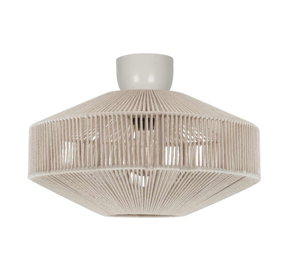 Svea Ø46 Beige deckenleuchte Von Trio Lighting - Der sorgf&auml;ltig gewebte Baumwollschirm erzeugt ein wundersch&ouml;nes Lichtspiel und verleiht dem Raum eine warme und lebendige Atmosph&auml;re.