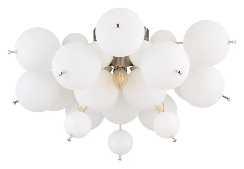Udo Ø55 Weiß deckenleuchte Von Globo Lighting - Dess unika design utm&auml;rks av en rund form d&auml;r metallstavar elegant sammanl&auml;nkas med vackra opalglas i olika storlekar.